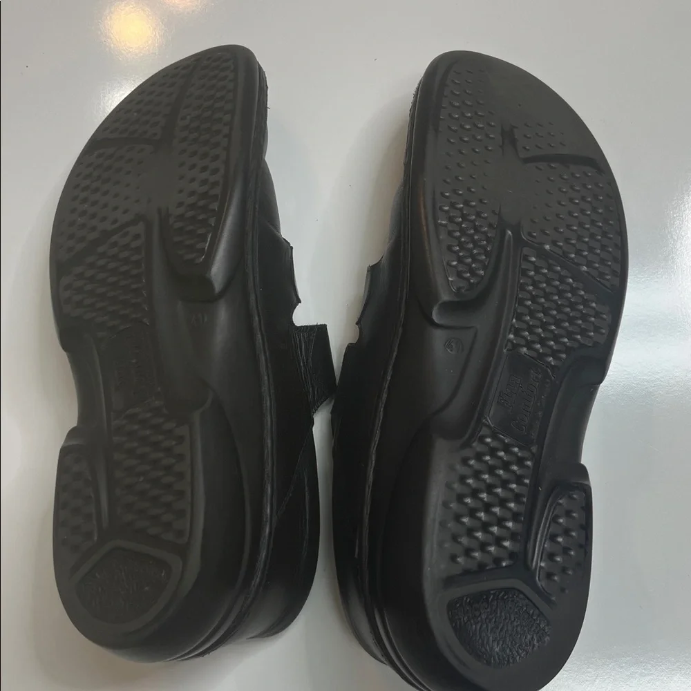 Black Fisherman Chunky Strappy Sandals Leather Size 9.5